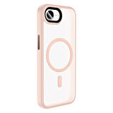 iPhone 16E Kılıf Mat Arka Yüzey Wireless Şarj Özellikli SYS Flet M-safe Kapak - Lacivert