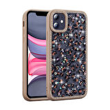 iPhone 11 Kılıf Taşlı ve Simli Tasarım Azra Kapak