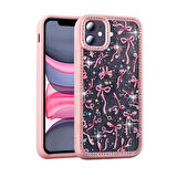 iPhone 11 Kılıf Taşlı ve Simli Tasarım Azra Kapak
