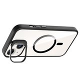 iPhone 13 Kılıf Standlı ve Kamera Lens Hediyeli M-Safe Şarj Özellikli NRTK Etro Kapak - Derin Mor