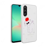 Galaxy A26 Kılıf Şeffaf Figürlü MKST Folk Sert Kapak - Papatya