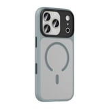 iPhone 17 Pro Max Kılıf Mat Arka Yüzey Wireless Şarj Özellikli MKST Flet M-safe Kapak - Siyah