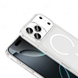 iPhone 17 Pro Kılıf M-safe Şarj Özellikli Şeffaf Kamera Çerçeveli Porto Kapak