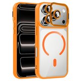 Apple Uyumlu iPhone 17 Pro Kılıf Standlı ve Kamera Lens Hediyeli M-Safe Şarj Özellikli Zore Etro Kapak