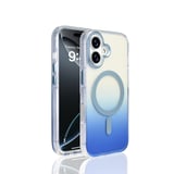 iPhone 17 Kılıf M-safe Şarj Özellikli Transparan Renk Geçişli NRTK Toros Kapak - Mavi