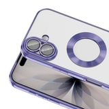 iPhone 17 Kılıf Logo Gösteren Parlak Kenarlı Kamera Lens Korumalı Şeffaf Omega Silikon Kapak