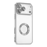 iPhone 17 Pro Max Kılıf Logo Gösteren Parlak Kenarlı Kamera Lens Korumalı Şeffaf Omega Silikon Kapak