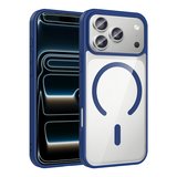 iPhone 17 Pro Kılıf M-safe Wireless Şarj Özellikli Silikon MKST Ege Kapak - Lacivert