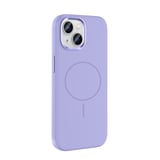 iPhone 15 Kılıf M-Safe Şarj Özellikli Metal Kamera Çerçeveli NRTK Edi Silikon Kapak - Lila