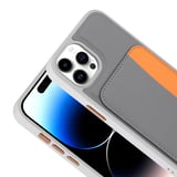 iPhone 14 Pro Max Uyumlu Kartlıklı Süni Deri X-Kart Cüzdan Silikon Kapak