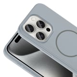 iPhone 15 Pro Kılıf Meta Lansman M-Safe Kamera Korumalı içi Kadife Yumuşak Renkli Süet Silikon