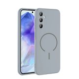 Galaxy A55 Kılıf M-safe Şarj Özellikli NRTK Meta Kapak - Titanyum-Gri
