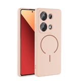 Redmi Note 13 Pro 4G Kılıf M-safe Şarj Özellikli ALT Meta Kapak - Rose Pembe