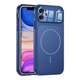 iPhone 11 Kılıf MKST M-Safe Şarj Özellikli Kamera Korumalı Formen Kapak - Mavi