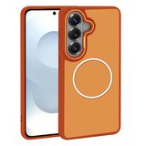 Galaxy S26 Plus Kılıf M-Safe Şarj Özellikli Metal Kamera Çerçeveli MKST Sanremo Silikon Kapak - Gri