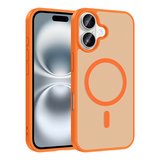 iPhone 16 Kılıf M-safe Şarj Özellikli MKST Babet Kapak - Turuncu
