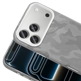 iPhone 17 Pro Kılıf M-Safe Şarj Özellikli Kamuflaj Tasarımlı MKST Sera Sert PC Kapak - Gümüş