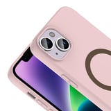 iPhone 13 Kılıf MagSafe Şarj Özellikli Soft Mat Tasarım Aris Silikon Kapak