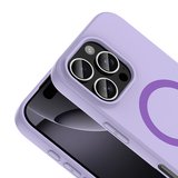 iPhone 16 Pro Max Kılıf M-Safe Şarj Özellikli MKST Aris Silikon Kapak - Lila