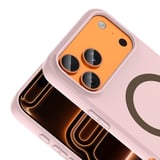 iPhone 17 Pro Kılıf M-Safe Şarj Özellikli MKST Aris Silikon Kapak - Açık Pembe