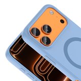 iPhone 17 Pro Max Kılıf M-Safe Şarj Özellikli MKST Aris Silikon Kapak - Baby Blue