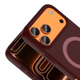 iPhone 17 Pro Max Kılıf M-Safe Şarj Özellikli MKST Aris Silikon Kapak - Mürdüm