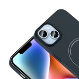 iPhone 13 Kılıf M-Safe Şarj Özellikli Kamera Korumalı MKST Elio Sert PC Kapak - Lacivert