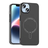 iPhone 13 Kılıf M-Safe Şarj Özellikli Kamera Korumalı MKST Elio Sert PC Kapak - Açık Mavi