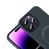 iPhone 14 Pro Max Kılıf M-Safe Şarj Özellikli Kamera Korumalı MKST Elio Sert PC Kapak - Lacivert