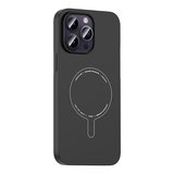 iPhone 14 Pro Max Kılıf M-Safe Şarj Özellikli Kamera Korumalı MKST Elio Sert PC Kapak - Lacivert