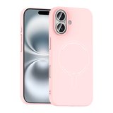 iPhone 17 Kılıf M-Safe Şarj Özellikli Kamera Korumalı MKST Elio Sert PC Kapak - Açık Pembe