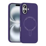 iPhone 17 Kılıf M-Safe Şarj Özellikli Kamera Korumalı MKST Elio Sert PC Kapak - Derin Mor