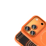 iPhone 17 Pro Kılıf M-Safe Şarj Özellikli Kamera Korumalı MKST Elio Sert PC Kapak - Turuncu