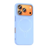iPhone 17 Pro Max Kılıf M-Safe Şarj Özellikli Kamera Korumalı MKST Elio Sert PC Kapak - Açık Mavi