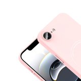 iPhone 17E Kılıf M-Safe Şarj Özellikli Kamera Korumalı MKST Elio Sert PC Kapak - Açık Pembe