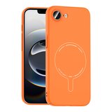 iPhone 17E Kılıf M-Safe Şarj Özellikli Kamera Korumalı MKST Elio Sert PC Kapak - Turuncu