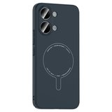 Poco X8 Pro Max Kılıf M-Safe Şarj Özellikli Kamera Korumalı MKST Elio Sert PC Kapak - Lacivert