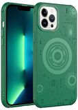Apple iPhone 13 Pro Max Kılıf Wireless Şarj Özellikli Kenarları Antişok Desenli Hot Kapak