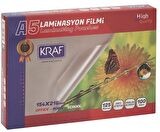 KRAF LAMİNASYON FİLMİ PARLAK A5 125MIC 100LÜ 2125