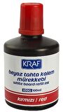 KRAF BEYAZ TAHTA KALEM MÜREKKEBİ 100ml KIRMIZI 450G 6 Adet