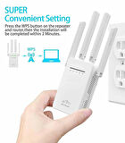 Wifi Antenli Kablosuz Sinyal Güçlendirici Alan genişletici Wi-Fi Repeater/Router/Access Point Beyaz