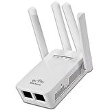 Wifi Antenli Kablosuz Sinyal Güçlendirici Alan genişletici Wi-Fi Repeater/Router/Access Point Beyaz