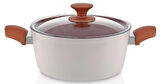 Hascevher Chef Granit 18x10 cm Tencere Cam Kapaklı