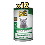 Quik Kuzu Etli Pirinçli Kedi Konservesi 415 GR X 12 Adet