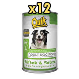 Quik Biftekli ve Sebzeli Köpek Konservesi 415 Gr X 12 Adet