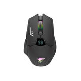Hadron G400 1600dpi Gökkuşağı Ledli Ekranlı Bluetooth + 2.4GHz Type-C Şarjlı Kablosuz Oyuncu Mouse - Siyah