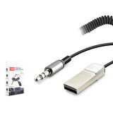 Hadron HD9005 3.5mm AUX Bağlantılı Eller Serbest Görüşmeli USB Güç Beslemeli Bluetooth 5.1 Araç İçi Adaptör - Siyah