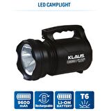 Klaus Yüksek Verimli T6 LED Şarjlı El Feneri 20W 9600Mah