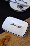 Tabak Evi Motto Gift Kayık Tabak Tekli 14x10x2cm