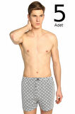 Erkek Karışık Desen 5'li Paket Düğmeli Boxer ELF568S0007CCM5